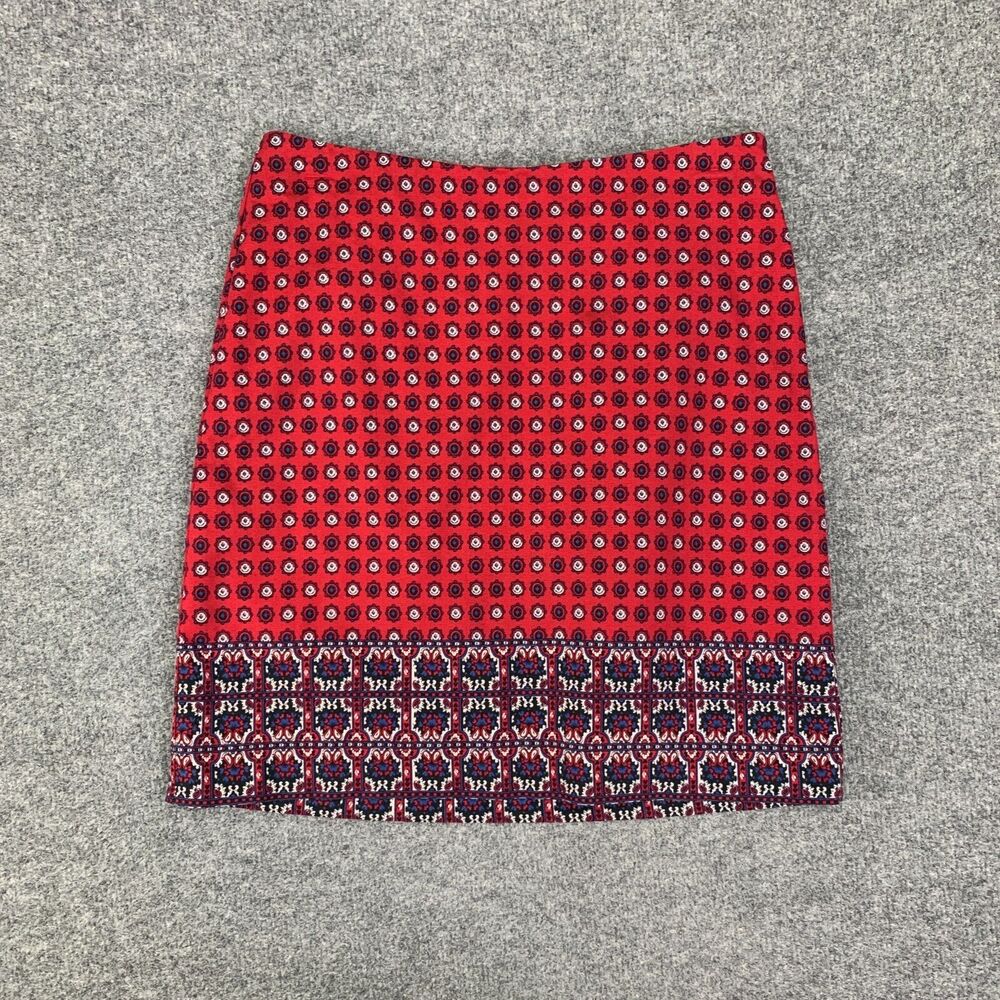 Talbots Skirt Womens 2P Petites Multi Cotton Blend Straight Side Zip Inner Lined - Picture 2 of 10